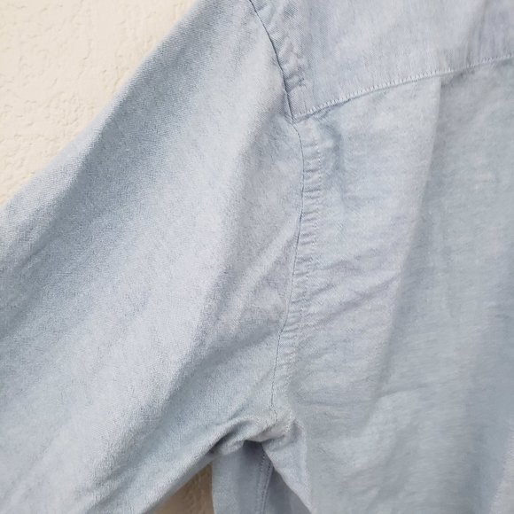 H&M Women's Sz Large Chambray Cotton Long Sleeve Button Down Regular Fit Shirt - Picture 11 of 11